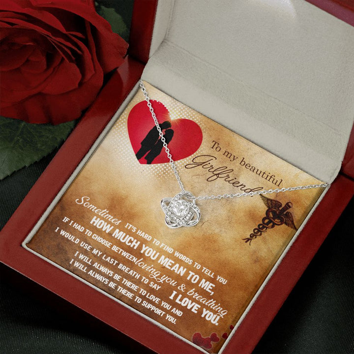 To My Beautiful Girlfriend | I will always there to Love you - Love Knot Necklace
