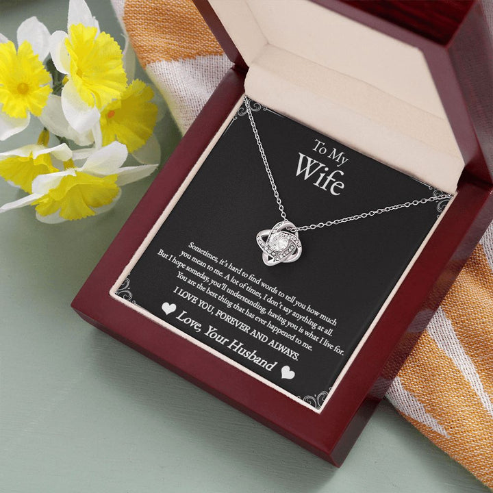 To My Wife | I love you, Forever and Always - Love Knot Necklace