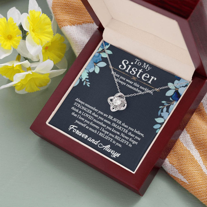 To My Sister | I love you more than you know - Love Knot Necklace
