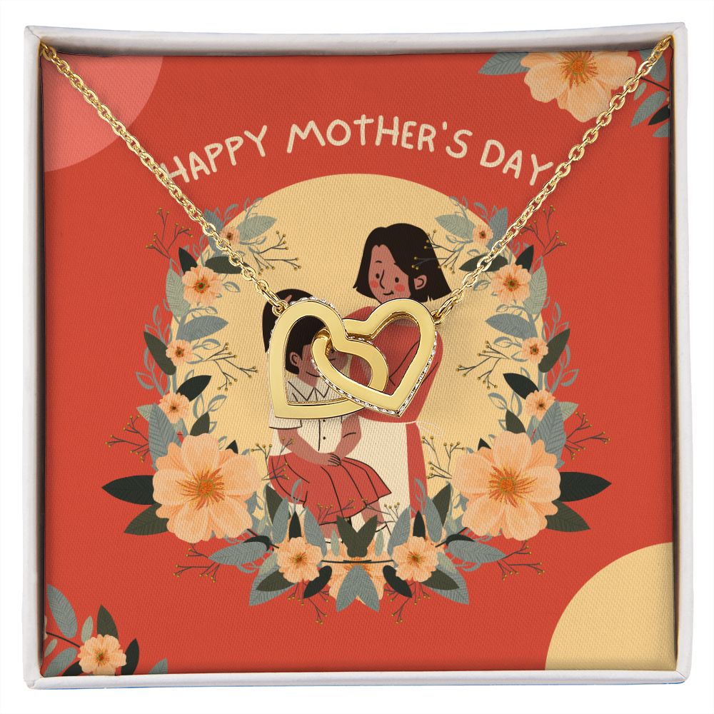 Happy Mother's Day | Supportive Mom Ever - Interlocking Hearts Necklace