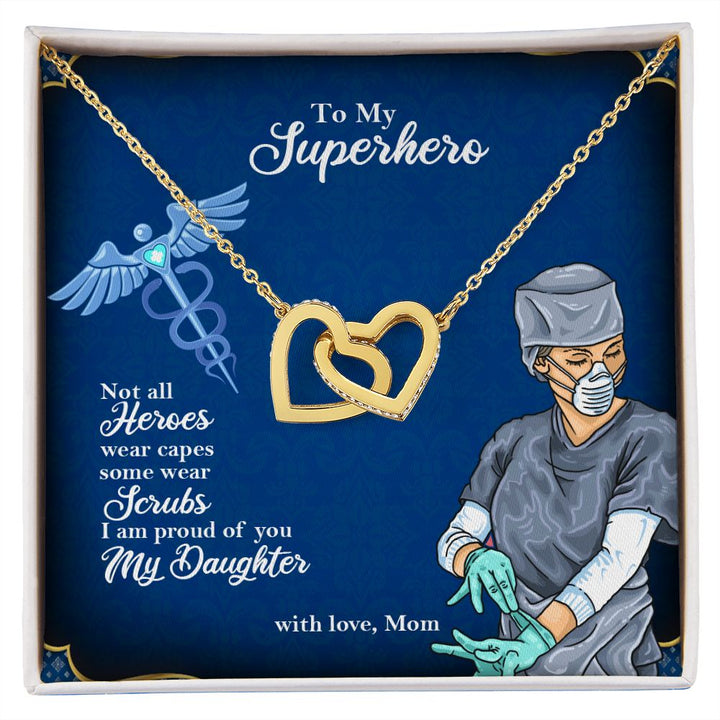To My Mom| My Superhero from Mom - Interlocking Hearts Necklace