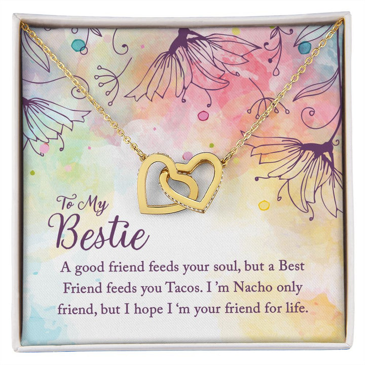 To My Bestie | I'm Your Friend for Life - Interlocking Hearts Necklace