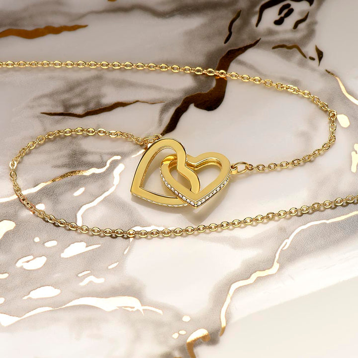 Happy Graduation | Proudly Commending You - Interlocking Hearts Necklace