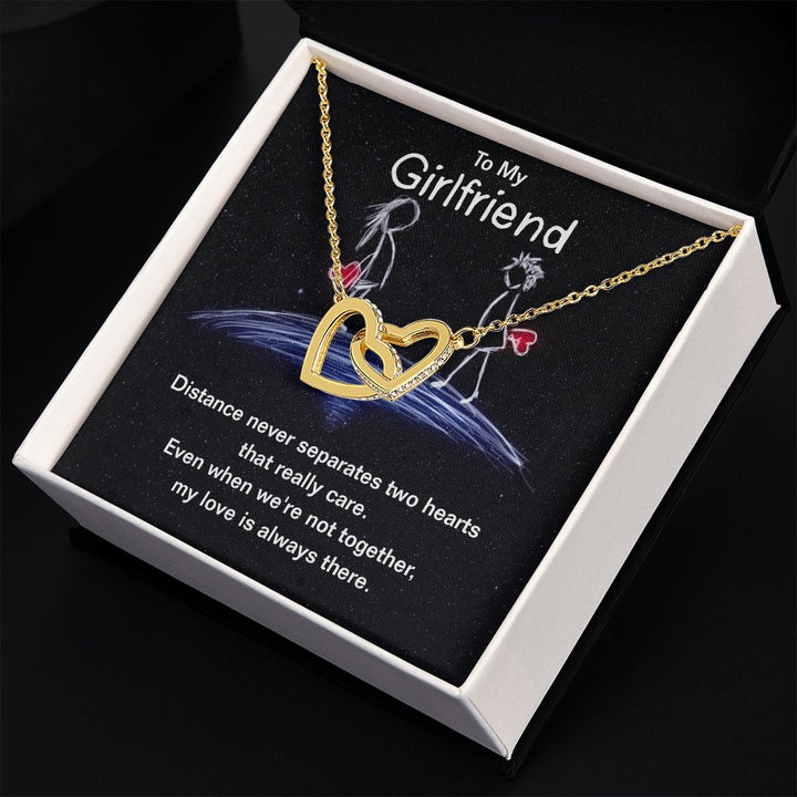 To My Girlfriend | Even we're not together, my Love is always there - Interlocking Hearts Necklace