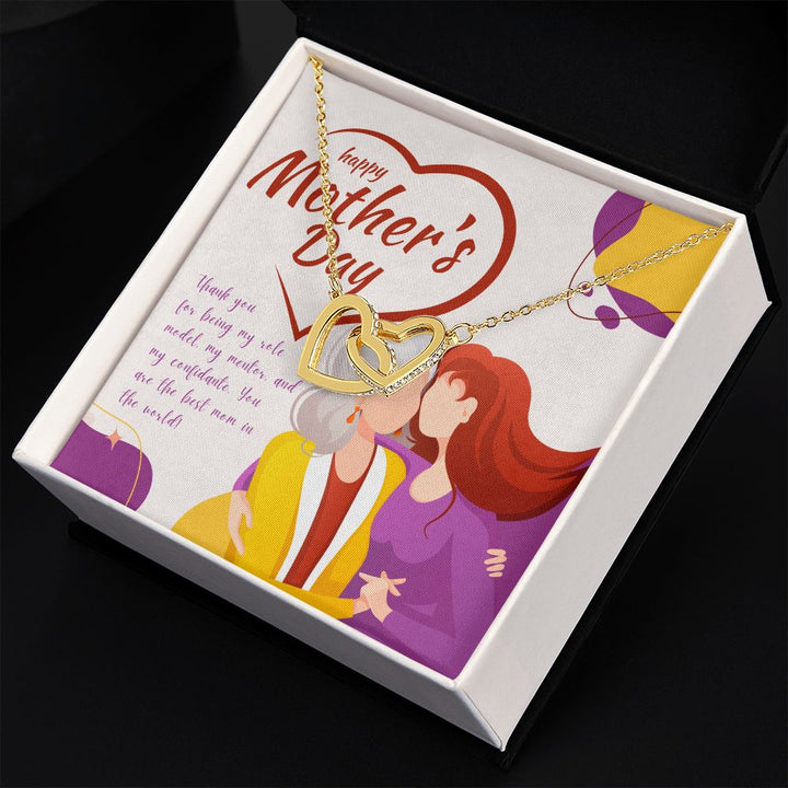 Happy Mother's Day | You are the best mom in the world - Interlocking Hearts Necklace