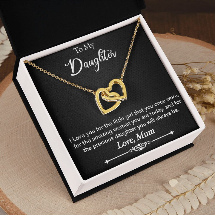 To My Daughter | Precious Daughter - Interlocking Hearts Necklace
