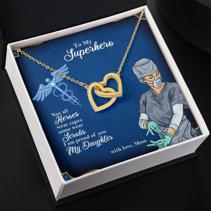 To My Mom| My Superhero from Mom - Interlocking Hearts Necklace