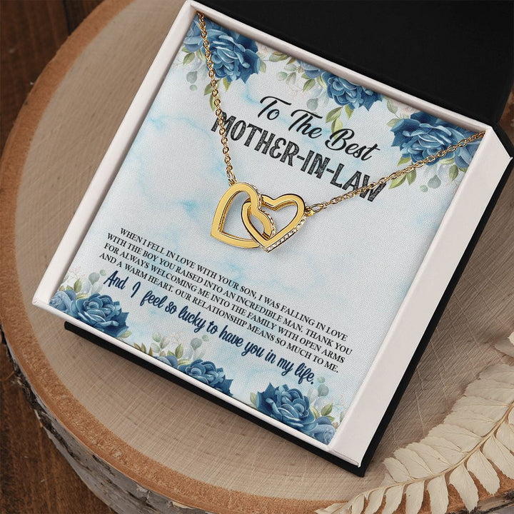 To My Mother-In-Law | You Are Treasured Beyond Word - Interlocking Hearts Necklace