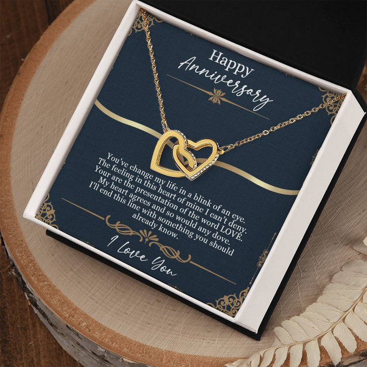 Happy Anniversary | You are the presentation of the word LOVE - Interlocking Hearts Necklace