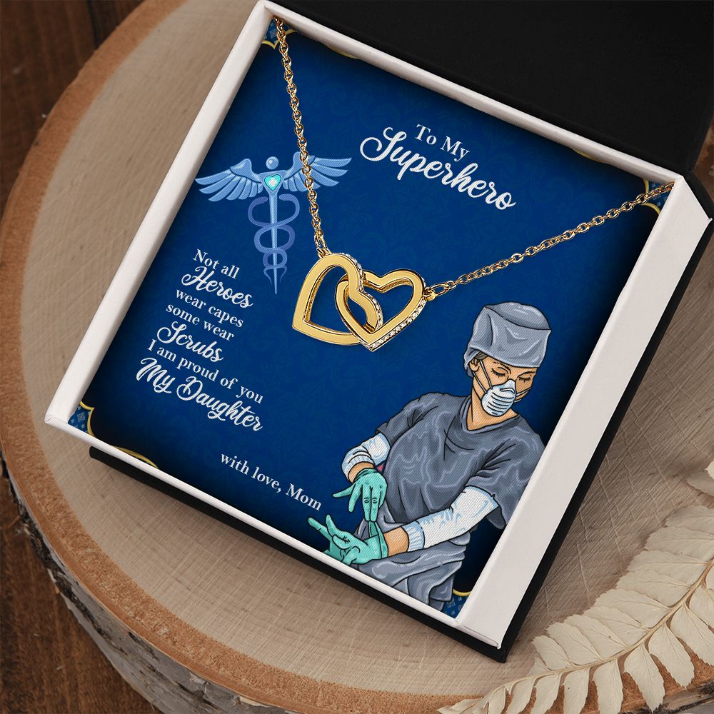 To My Mom| My Superhero from Mom - Interlocking Hearts Necklace