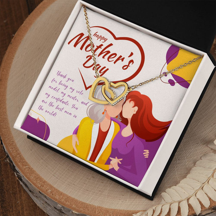 Happy Mother's Day | You are the best mom in the world - Interlocking Hearts Necklace