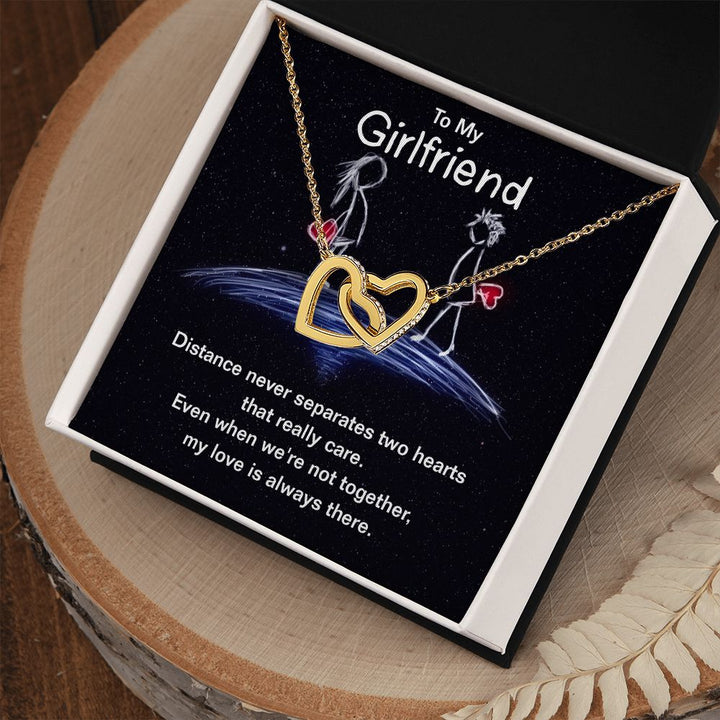 To My Girlfriend | Even we're not together, my Love is always there - Interlocking Hearts Necklace