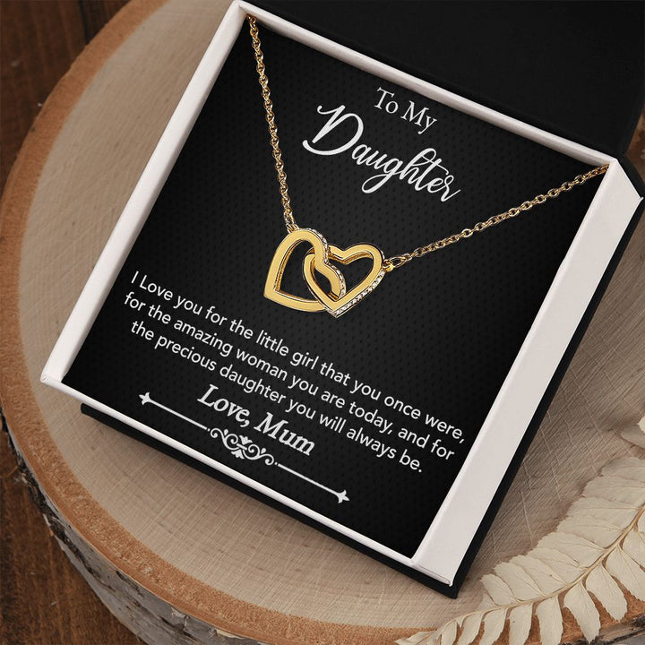 To My Daughter | Precious Daughter - Interlocking Hearts Necklace