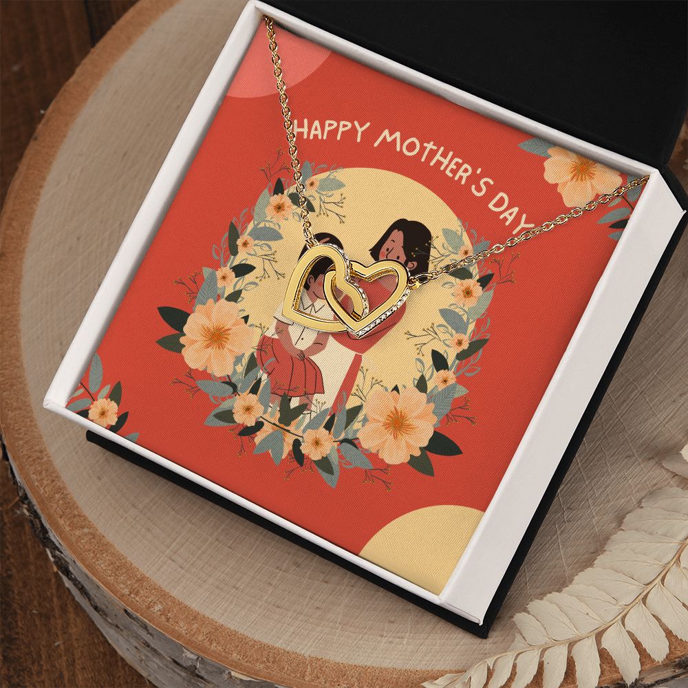 Happy Mother's Day | Supportive Mom Ever - Interlocking Hearts Necklace
