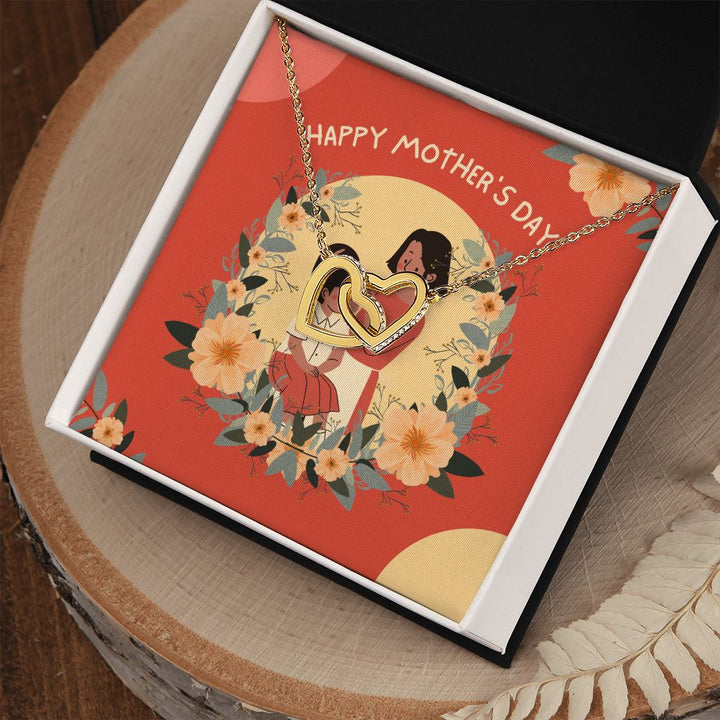 Happy Mother's Day | Supportive Mom Ever - Interlocking Hearts Necklace