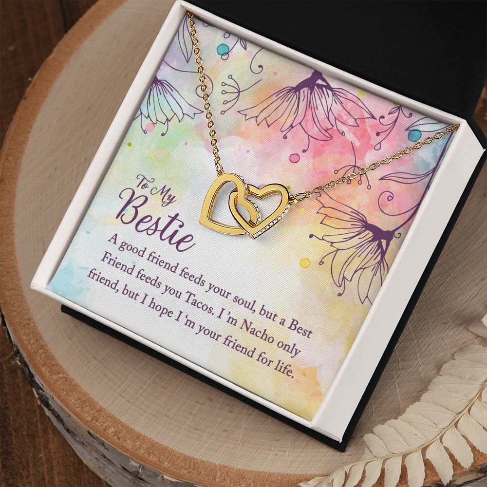 To My Bestie | I'm Your Friend for Life - Interlocking Hearts Necklace