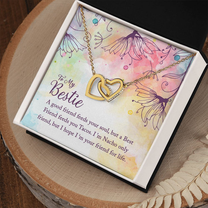 To My Bestie | I'm Your Friend for Life - Interlocking Hearts Necklace