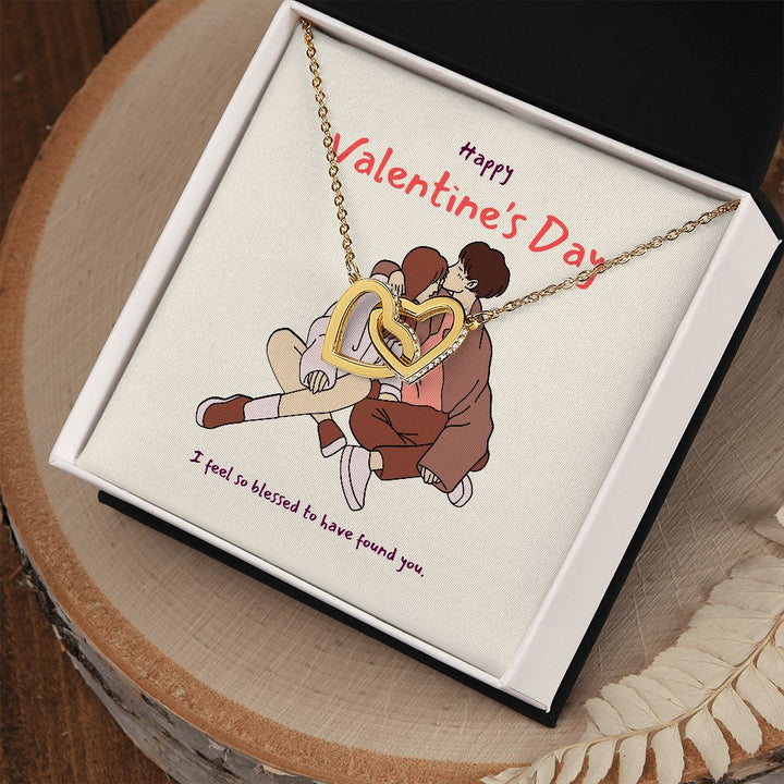 Happy Valentine's Day | You Are My Forever Valentine - Interlocking Hearts Necklace