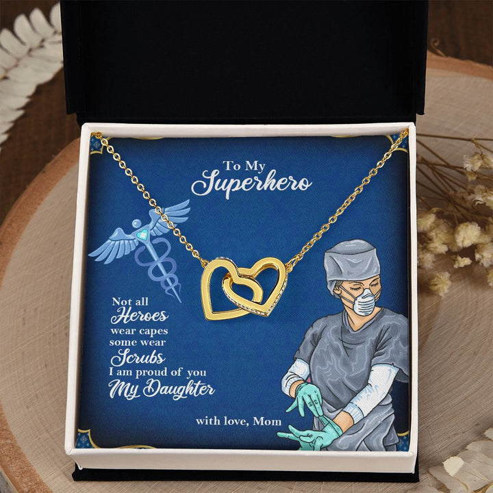 To My Mom| My Superhero from Mom - Interlocking Hearts Necklace
