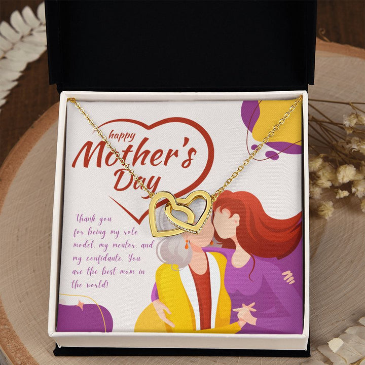 Happy Mother's Day | You are the best mom in the world - Interlocking Hearts Necklace