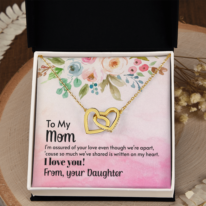 To My Mom | From Your Daughter - Interlocking Hearts Necklace
