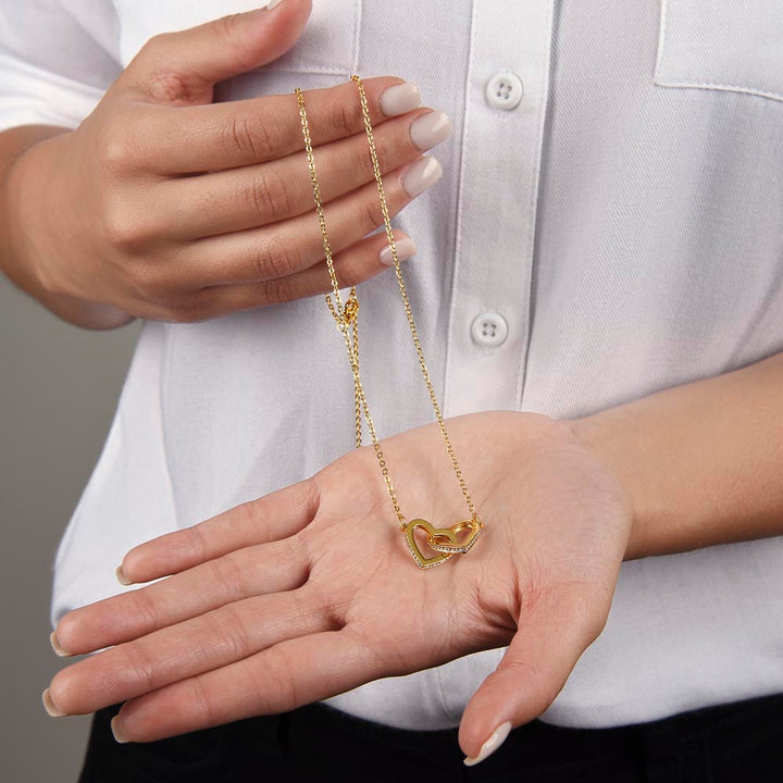 To My Daughter | I Love You! Love, Your Father - Interlocking Hearts Necklace
