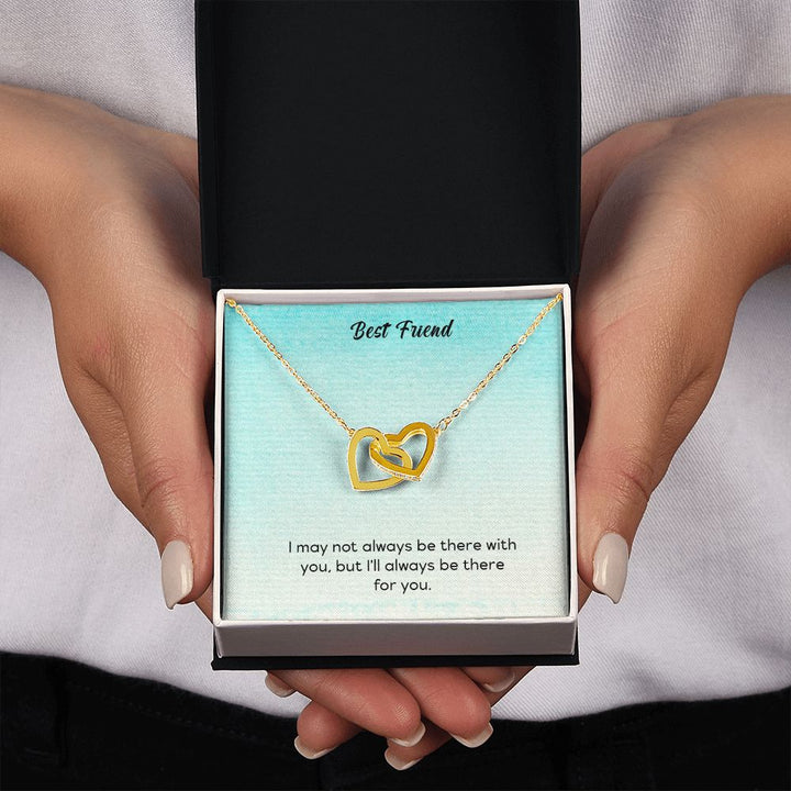 Best Friend | I will be with you wherever you are - Interlocking Hearts Necklace