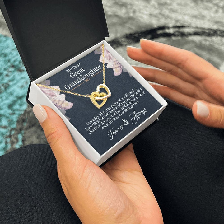My Dear Great Granddaughter | Forever and Always - Interlocking Hearts Necklace