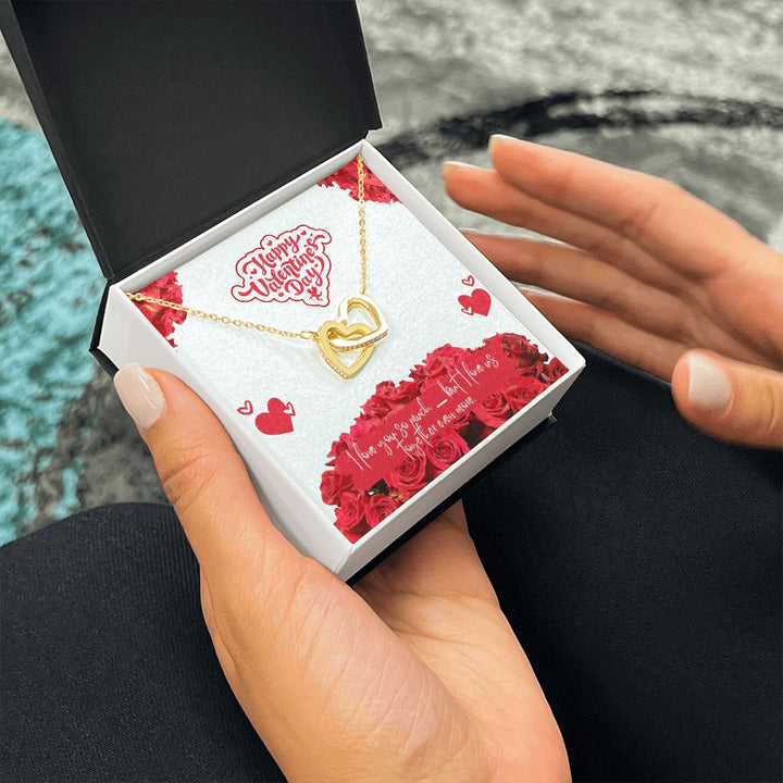 Happy Valentine's Day | I Love Us - Interlocking Hearts Necklace