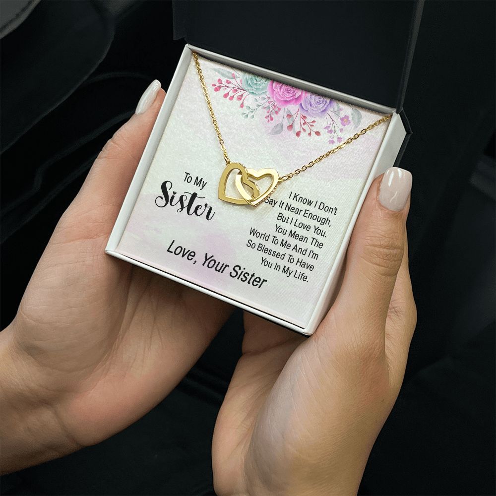 To My Sister | Expressing Gratitude to a Loved One - Interlocking Hearts Necklace