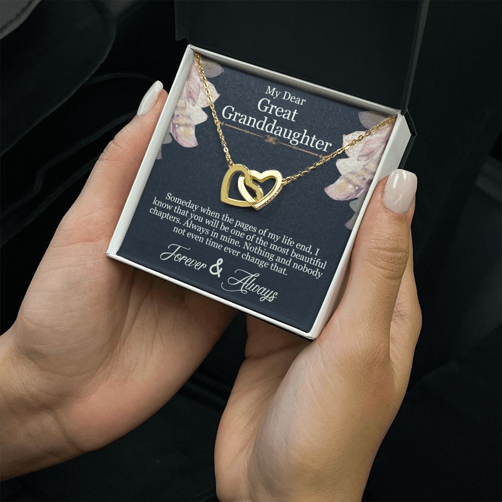 My Dear Great Granddaughter | Forever and Always - Interlocking Hearts Necklace