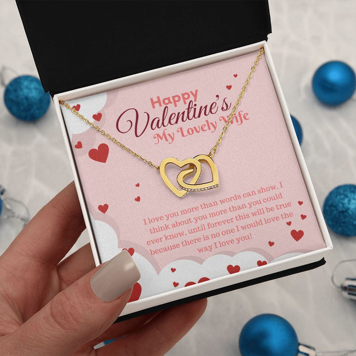 Happy Valentine's My Lovely Wife | Beyond Words - Interlocking Hearts Necklace