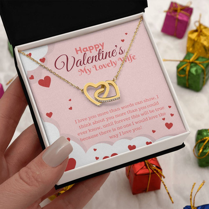 Happy Valentine's My Lovely Wife | Beyond Words - Interlocking Hearts Necklace