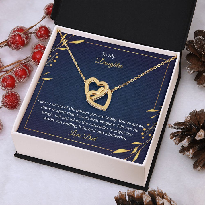 To My Daughter | I am so proud of the person You are today - Interlocking Hearts Necklace