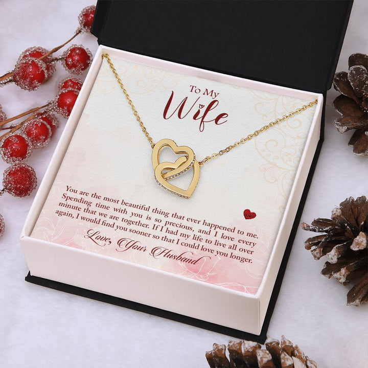 To My Wife | Eternal Love Found - Interlocking Hearts Necklace