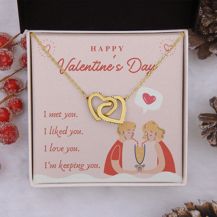 Happy Valentine's Day | My Forever Love - Interlocking Hearts Necklace