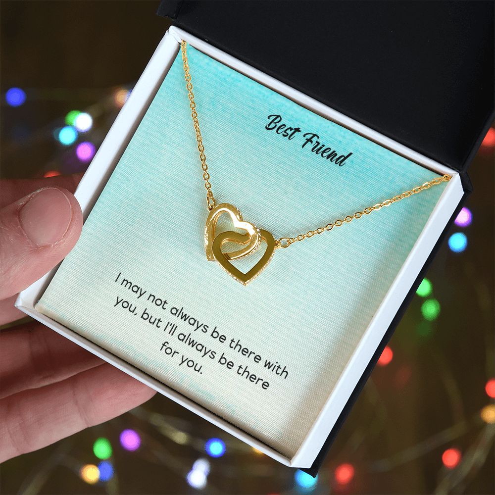 Best Friend | I will be with you wherever you are - Interlocking Hearts Necklace
