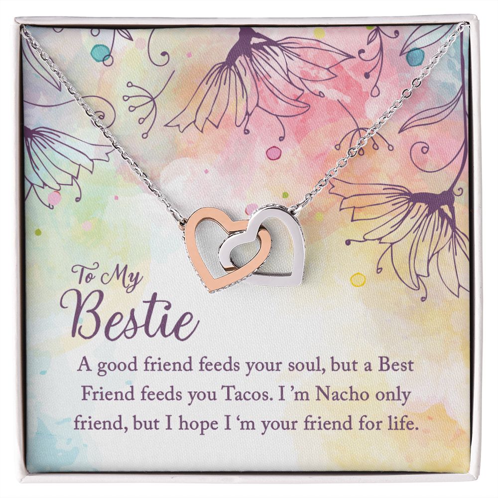 To My Bestie | I'm Your Friend for Life - Interlocking Hearts Necklace