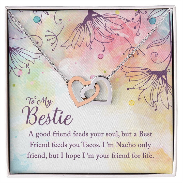 To My Bestie | I'm Your Friend for Life - Interlocking Hearts Necklace