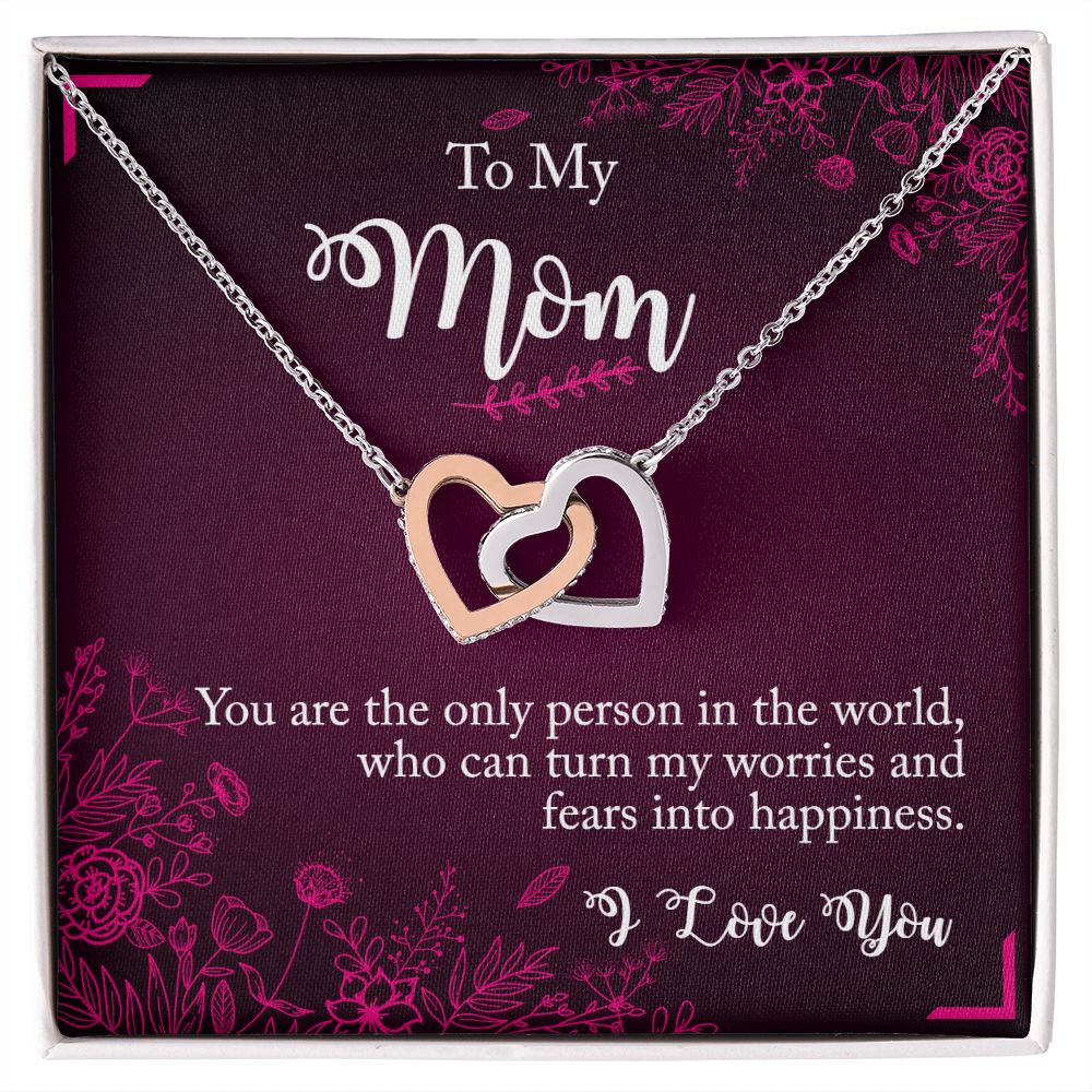 To My Mom | You are the only person in the world I Love - Interlocking Hearts Necklace