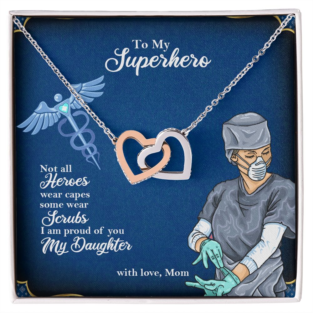 To My Mom| My Superhero from Mom - Interlocking Hearts Necklace