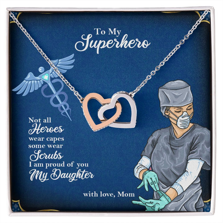 To My Mom| My Superhero from Mom - Interlocking Hearts Necklace