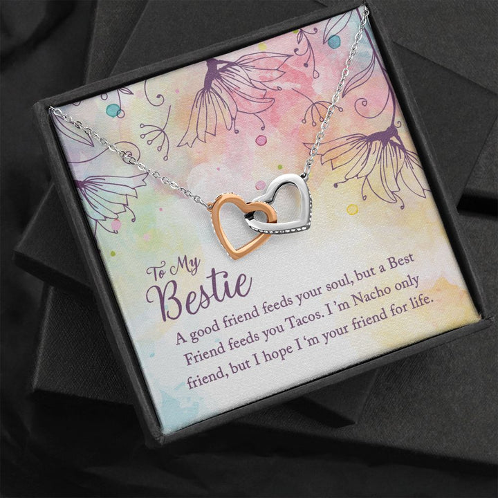 To My Bestie | I'm Your Friend for Life - Interlocking Hearts Necklace