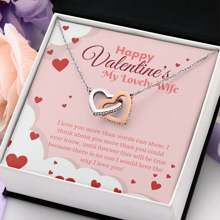 Happy Valentine's My Lovely Wife | Beyond Words - Interlocking Hearts Necklace