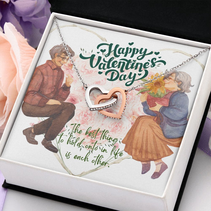 Valentine's Day | The Best Thing To Hold onto in Life is each other -  Interlocking Hearts Necklace