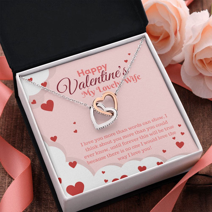 Happy Valentine's My Lovely Wife | Beyond Words - Interlocking Hearts Necklace