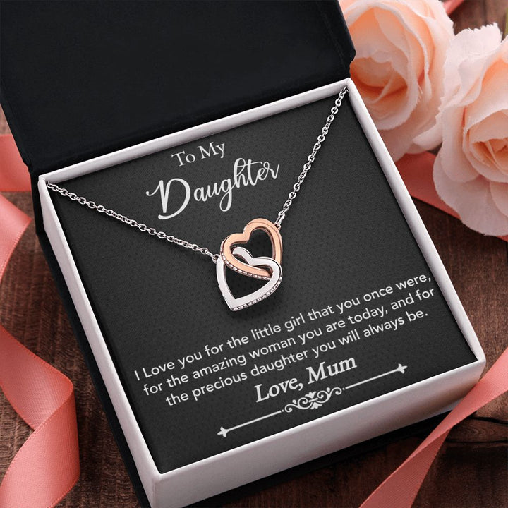 To My Daughter | Precious Daughter - Interlocking Hearts Necklace