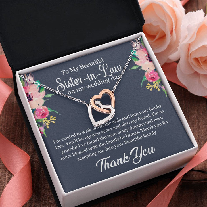 To My Beautiful Sister-in-Law on my wedding day | You'll be my sister and also my friend - Interlocking Hearts Necklace