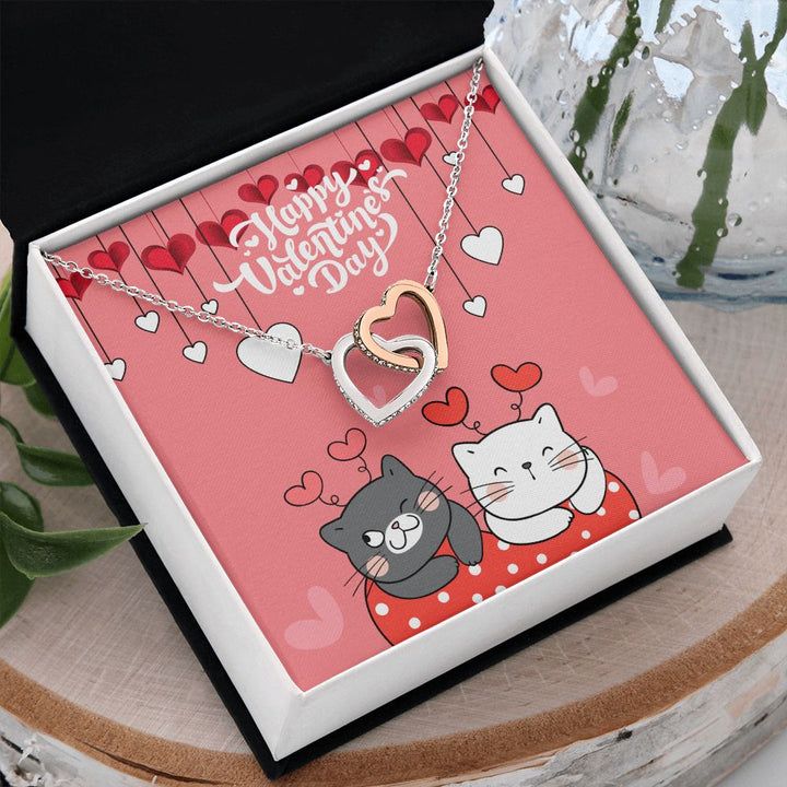 Happy Valentine's Day | I'm So Grateful to Have You in My Life - Interlocking Hearts Necklace