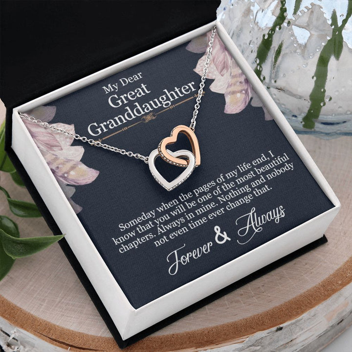 My Dear Great Granddaughter | Forever and Always - Interlocking Hearts Necklace